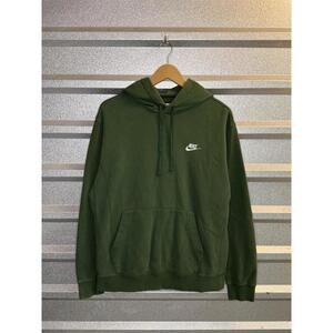 Vintage Nike Olive Green Hoodie Sweatshirt Medium